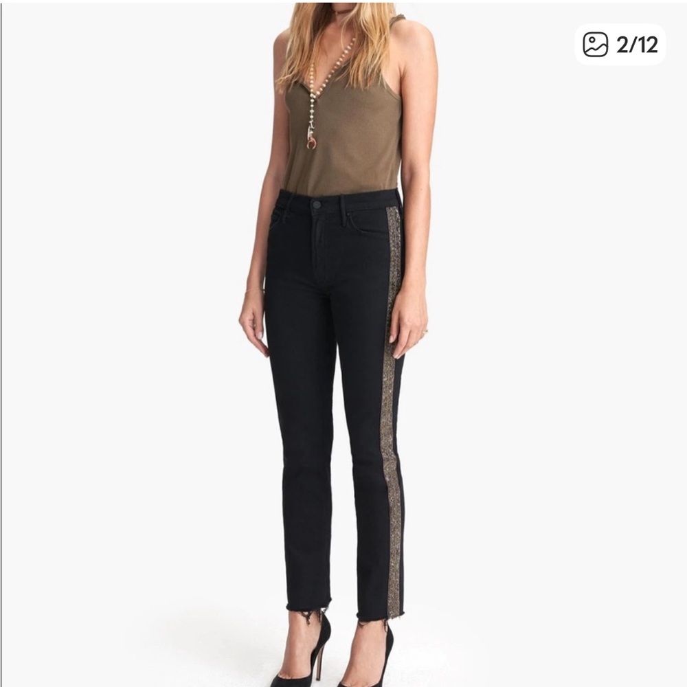 MOTHER High Waisted Looker Ankle Fray